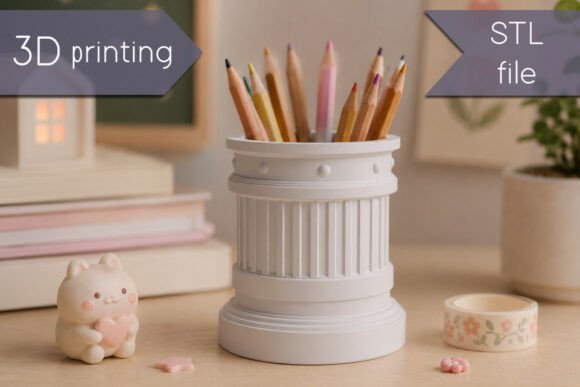 3D Print Desk Organizer, Pen Holder STL: A Charming and Practical Addition to Your Workspace