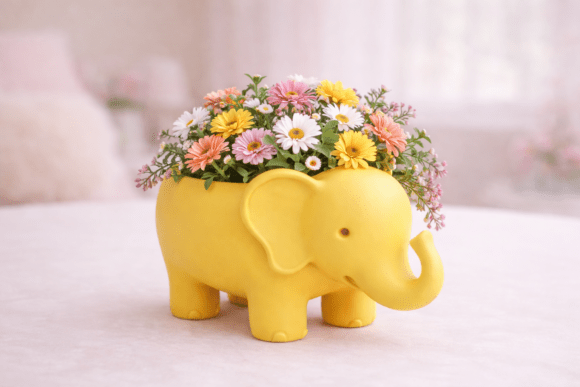 Add a Playful and Cheerful Touch to Your Home with the 3D Elephant Planter STL 082
