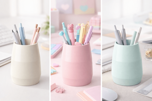 Adorable Kawaii Pastel Pen Cup for 3D Printing