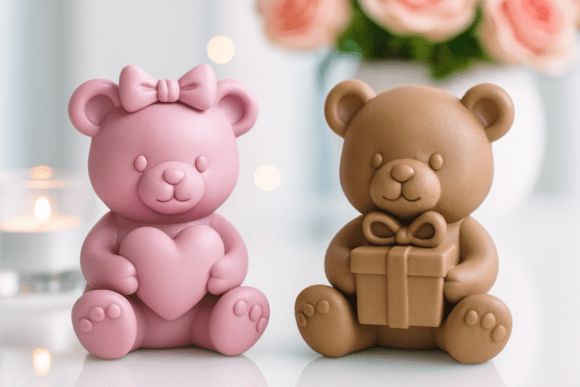 Adorable Valentine Teddy Bear Set for 3D Printing