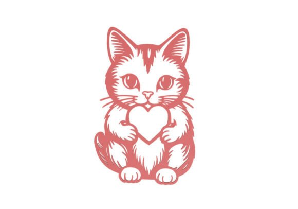 Cat with Heart Wall Art: Easy 3D Printing