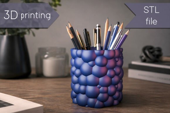 Charming Bubble Pen Holder STL for 3D Printers