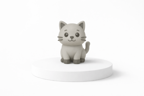 Cute Kitty Keychain 3D Model for 3D Print: A Charming Addition to Your Collection