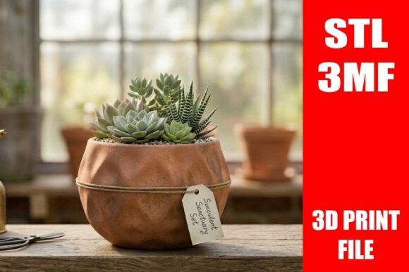 Diamond Facet Round Succulent Planter ST