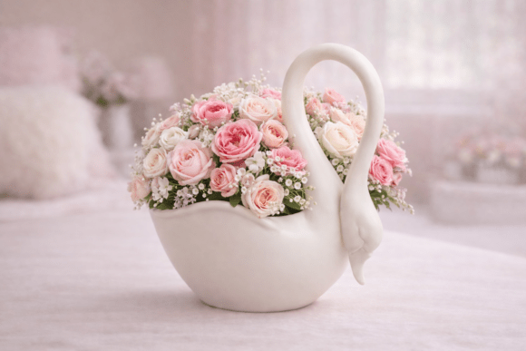Elegant 3D Swan Planter STL 081
