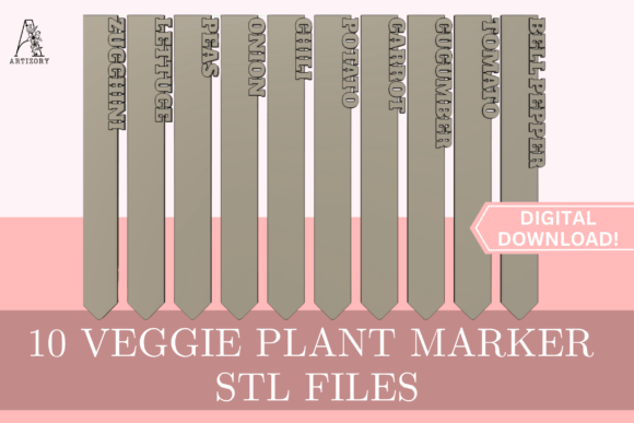 Enhance Your Garden with 10 Vegetable Garden Markers Vol 1 STL