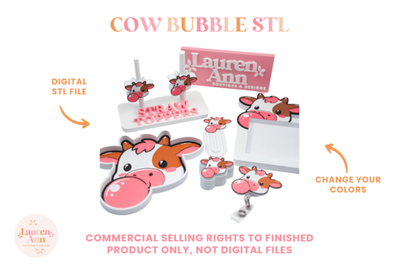 Explore the Fun Cow Blowing Bubble STL Set