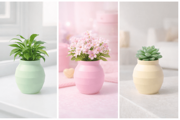 Modern Ribbed Vase 3D Models for Printing
