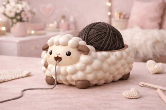 Sheep Yarn Holder STL β Crochet Bowl