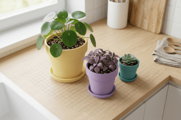 Simple Planter and Tray, 3 Sizes: A Perfect Addition to Your Mini Apartment Garden