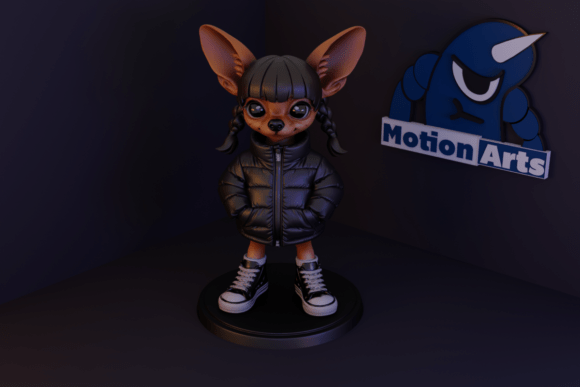 Stylized Cartoon Puppy 3D Model for Easy 3D Printing