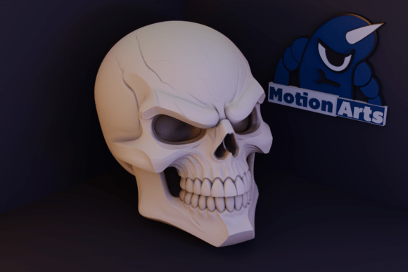 Stylized Skull: A Unique 3D Model for Creative Projects