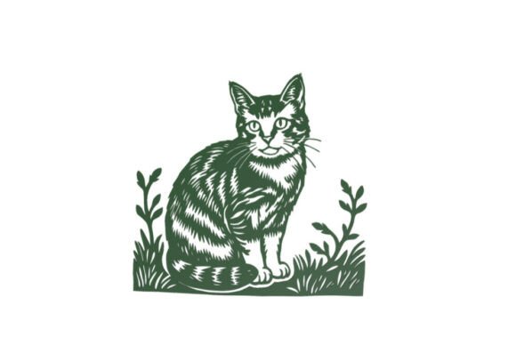 Tabby Cat in Grass Wall Art: Easy 3D Printing for Home Decor